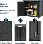 Horizontal Storage Shed, Outdoor Resin Storage Shed 36 Cu. Ft. Garden Extra Large Capacity Weather Resistant Storage Box, Lockabl Waterproof Shed for Garden Tools, Solid Black