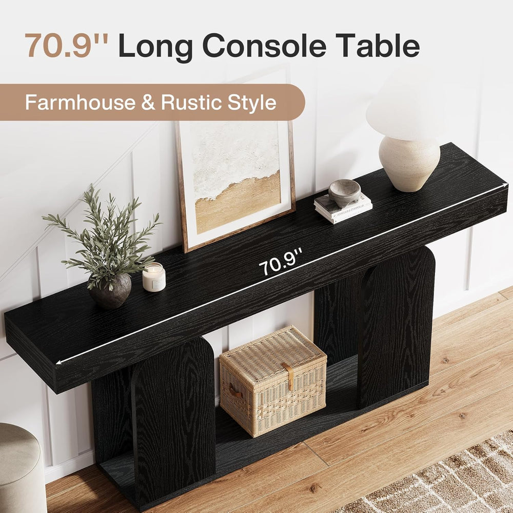 Tribesigns Farmhouse Wood Console Table, 70.9-Inch Entryway Accent Table with...