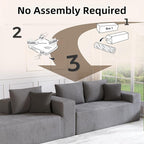 Cloud Sectional Couch, 104”L-Shape Oversized Sofa with Right Chaise Lounge, Modular Sleeper Couch with Pillows & Deep Seat, Rain Drop Velvet Fabric Compressed Sofa for Living Room, Light Gray