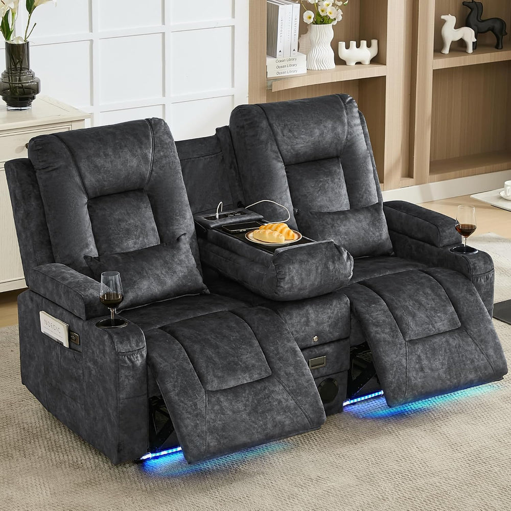URRED Wall Hugger Power Reclining Loveseat Sofa，Gray：68.1" - 2 Seats