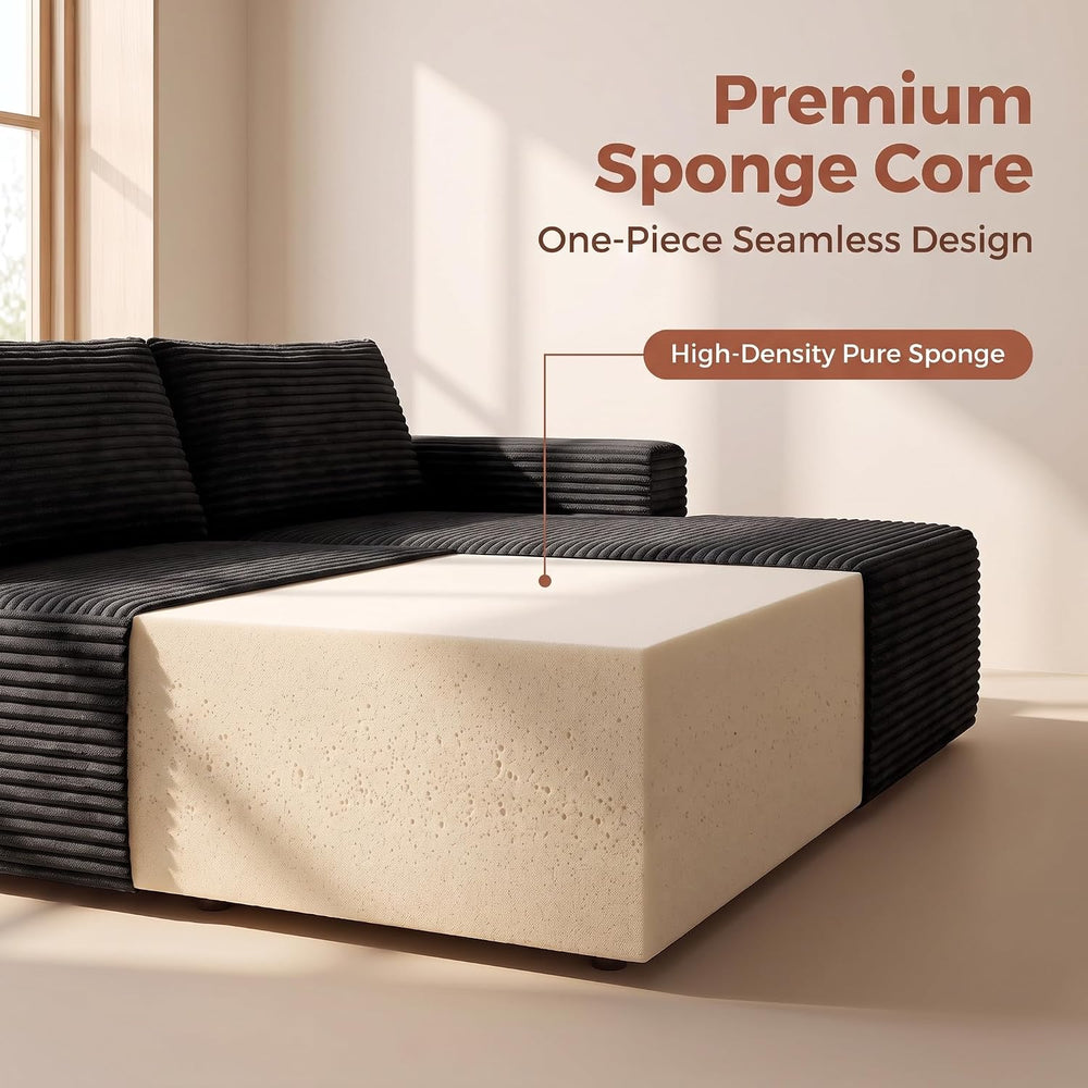 Couch Modular Sectional Sofa Cloud Couch | Oversized Deep-Seat Wide-Wale Cord...