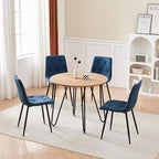 Btrpily 4 Set of Dining Chairs, Metal Frame Dining Chair for Kitchen Room,Technology Cloth Seat Chair for Living Room, Bedroom(Blue)