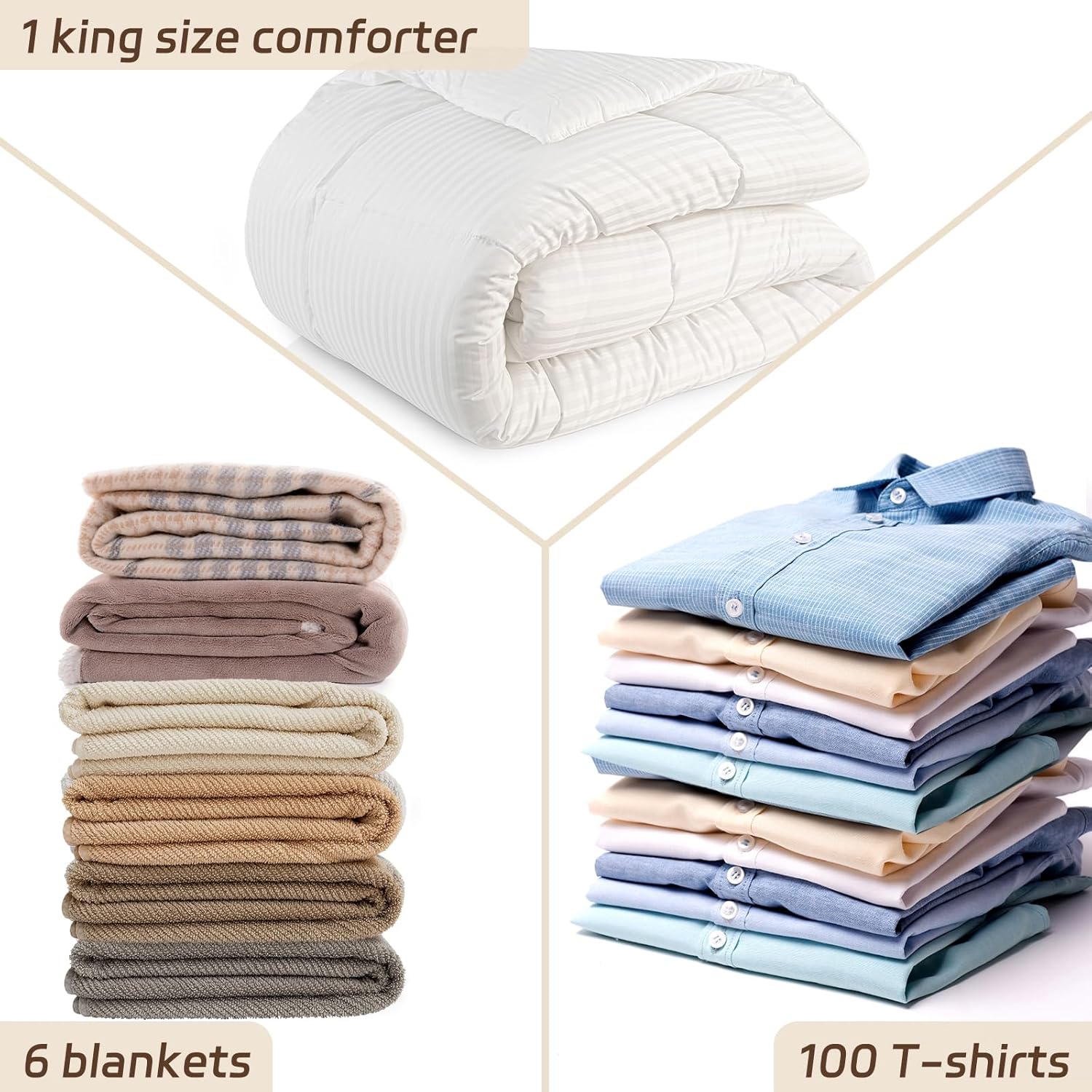 Fixwal 4 Pack 75L Extra Large XL Clear Storage Bags With Zipper for Blankets, Quilts, Clothes, Comforter, Bedding and Pillows