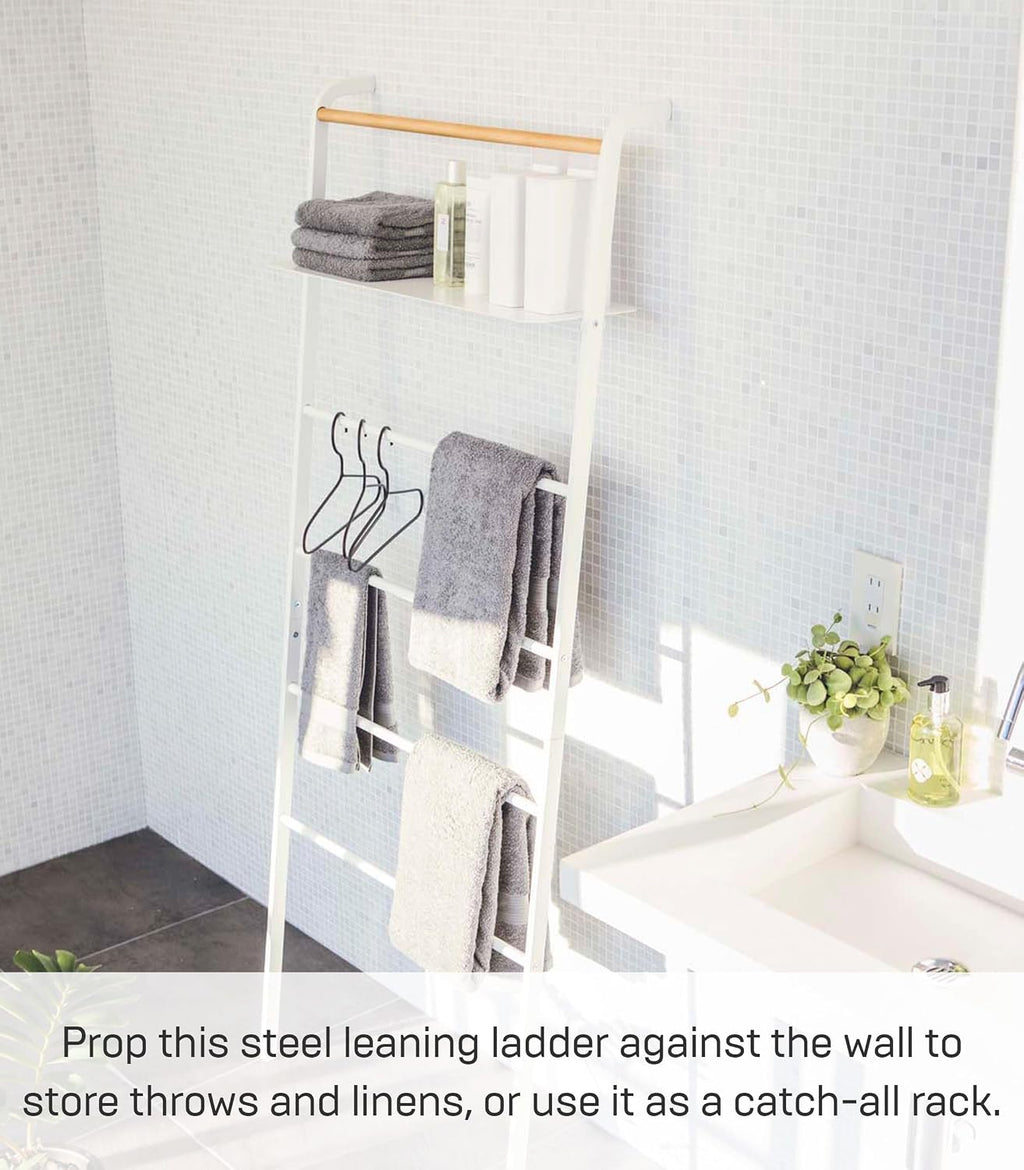 YAMAZAKI Home Tower Leaning Ladder Rack, Space Saving - Shelf, 63" - Steel