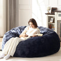 Bean Bag Chair for Adults Soft Comfy Bean Bag for Adults, Cozy Reading Chair, Large Round Bean Bag Couch, Versatile Living Room & Bedroom Chairs (Blue, 5FT)