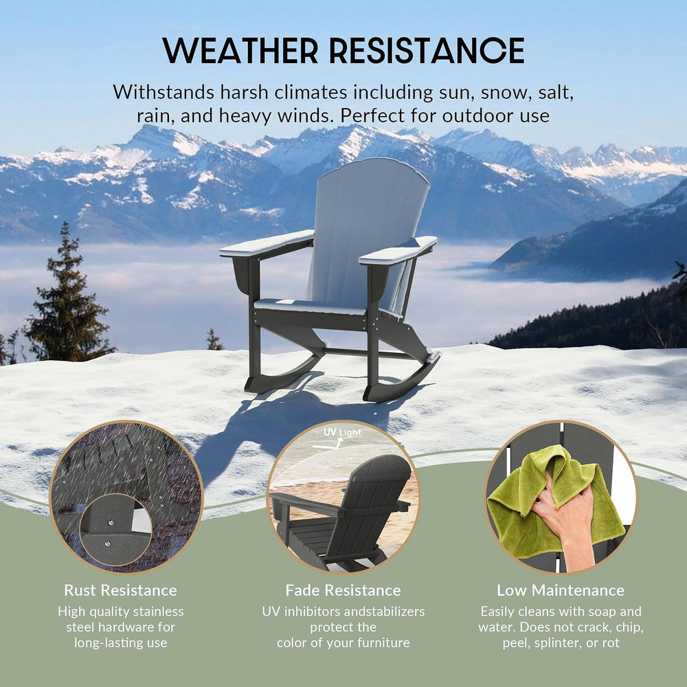 WestinTrends Malibu 2 Piece Set Outdoor/Patio Poly Adirondack Rocking Chairs ...