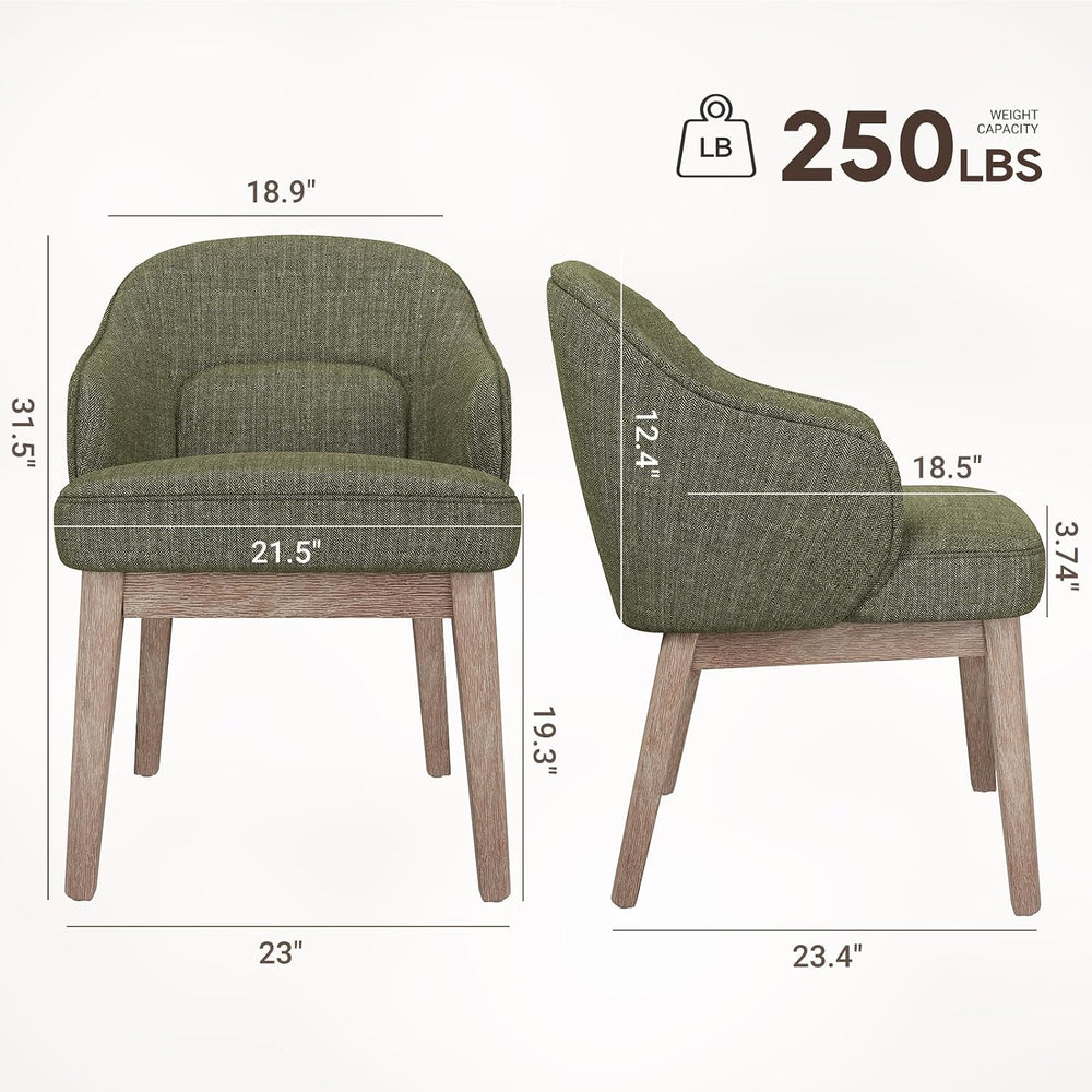 MALOL Dining Chairs Set of 4 with Lumbar Support,Fabric Upholstered Kitchen C...