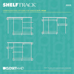 ClosetMaid ShelfTrack Wire Closet Organizer System, Adjustable from 5 to 8 Ft., with Shelves, Clothes Rods, Hardware, Durable Steel, White