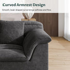 111.8" Modular Sofa with Ottoman, Boneless Cloud Couch with Deep Seat, Comfy U-Shape Corduroy Couches for Living Room, No Assembly Required, Dark Gray