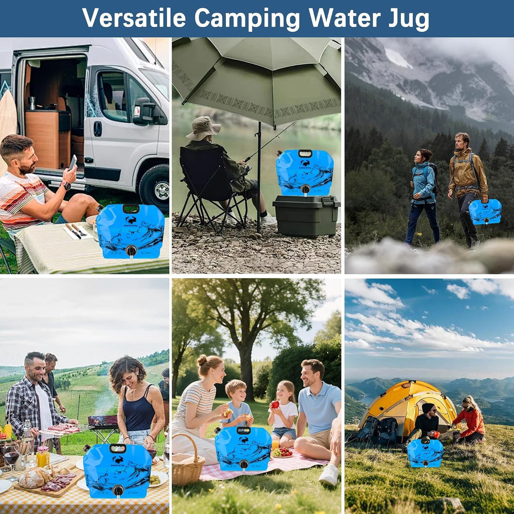 Water Jug Camping 2.1 Gallon Collapsible with Spigot, BPA Free Portable Water...