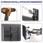 VIVO Corner TV Wall Mount for 46 to 100 inch LCD LED Plasma Flat Screens, Full Motion Articulating Bracket, VESA up to 900x600, MOUNT-CR100C