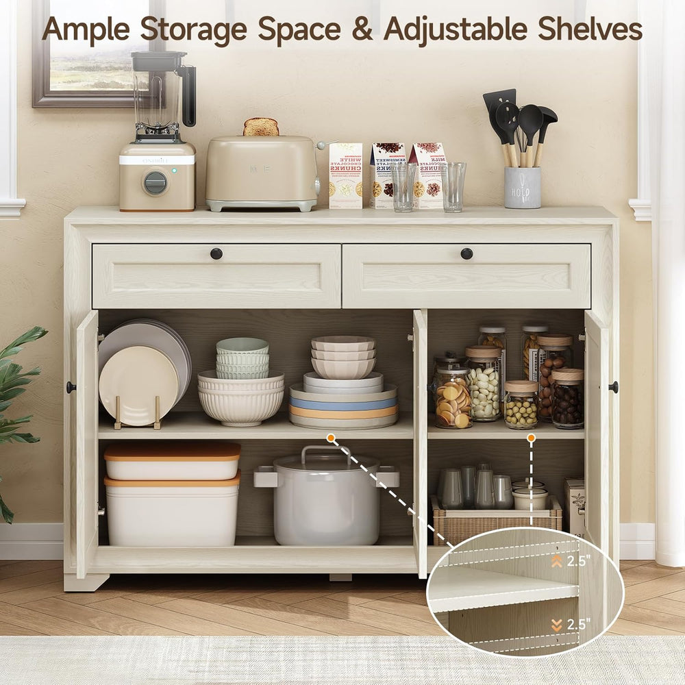 ONBRILL 48 Inches Sideboard Buffet Cabinet with Storage, Farmhouse Sideboard ...