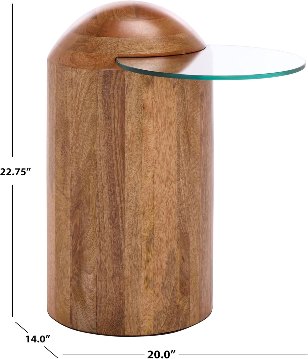 SAFAVIEH Home Collection - Cuban Accent Table with Round Clear Glass Top &amp...