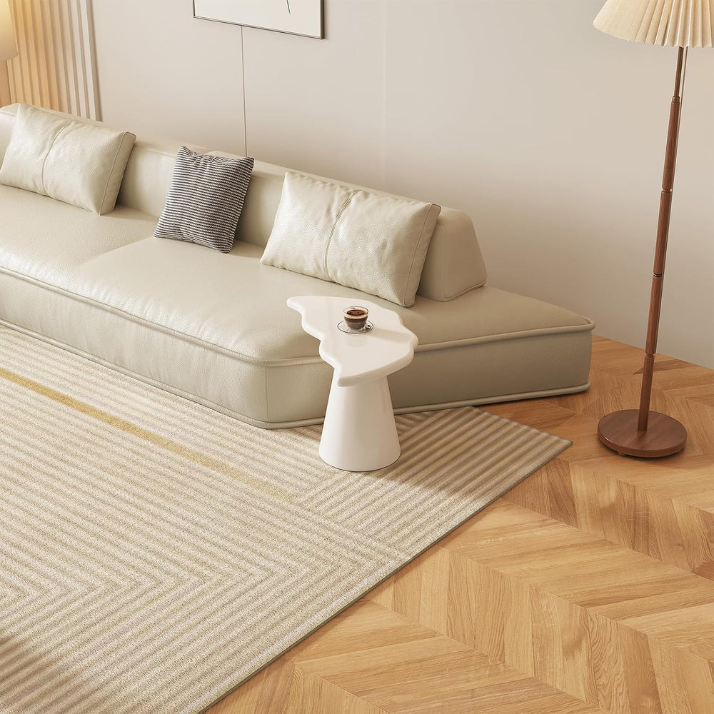 Guyii Irregular End Table, Cream White Side Table, Small Shark Fin Sofa Table...