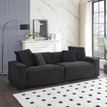 Ball & Cast 104" Modular Sectional Sofa,Cloud Sectional Couch with 4 Pillows,Loveseat Couches W/Deep Seat and Armrest,4 Seater Sectional Sofa for Living Room,Apartment,Corduroy Fabric,Black