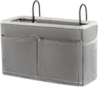 Bedside Caddy Bedside Hanging Storage Basket Bed Caddy for Headboards Bunk Dorm Rooms Crib Beds Rails Organizer (Grey)