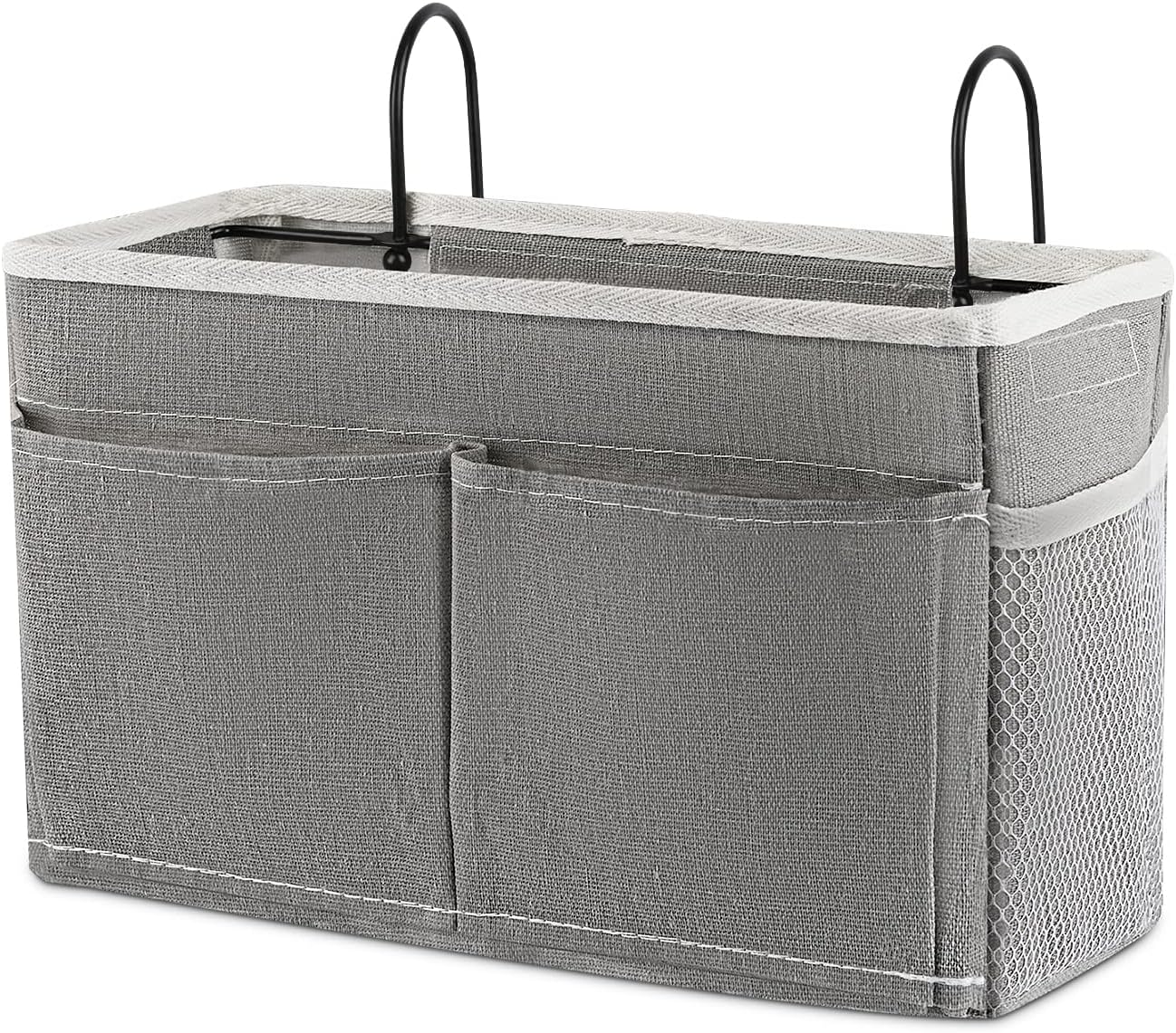 Bedside Caddy Bedside Hanging Storage Basket Bed Caddy for Headboards Bunk Dorm Rooms Crib Beds Rails Organizer (Grey)