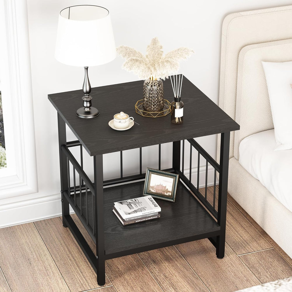 EazeHome 18" Square End Table, Modern Nightstand Side Table, Nightstand ...