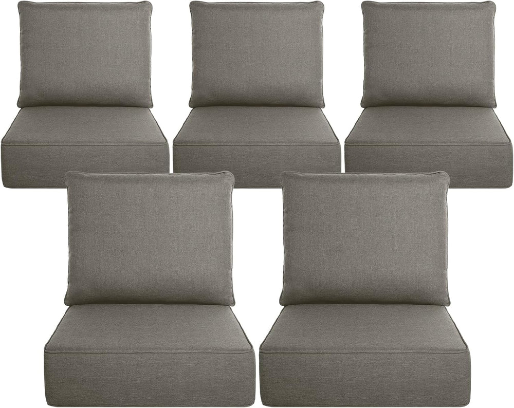 Belord Luxury 6" Thick Outdoor Cushion 5 Set - 22 x24 Inch 28D Sponge Fi...