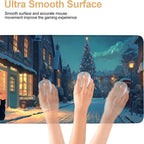 Large Extended Gaming Mouse Pad - Winter Christmas Night Scene, Soft Fabric Desk Mat with Non-Slip Rubber Base, Extra Long Mousepad for Gaming, Office, Keyboard & Mouse, 35.43 x 15.75 in