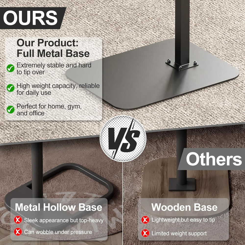 HzTinT Side Table Sofa Tray for Couch Heavy Metal Base Swivel/Adjustable Heig...
