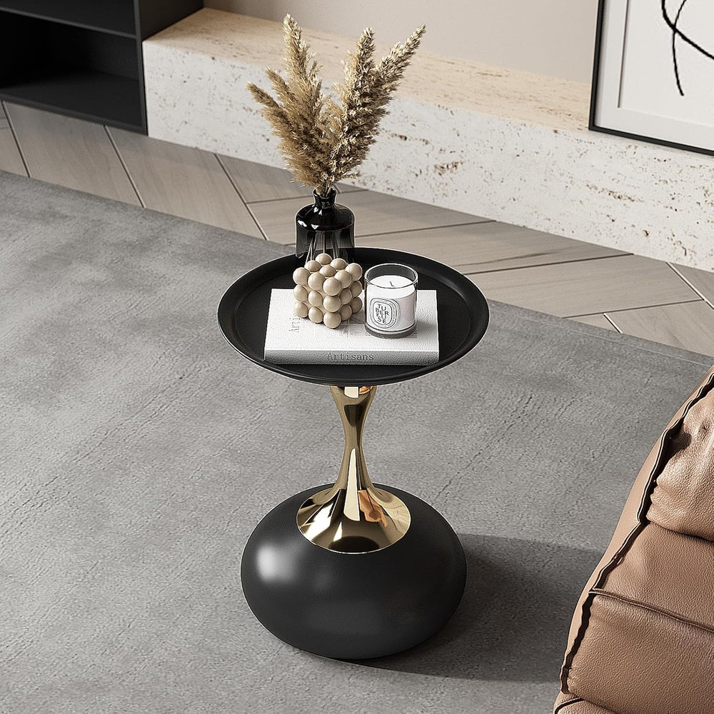 Modern Side Table with Weighted Base, Scratch-Resistant & Nano-Coated Fin...