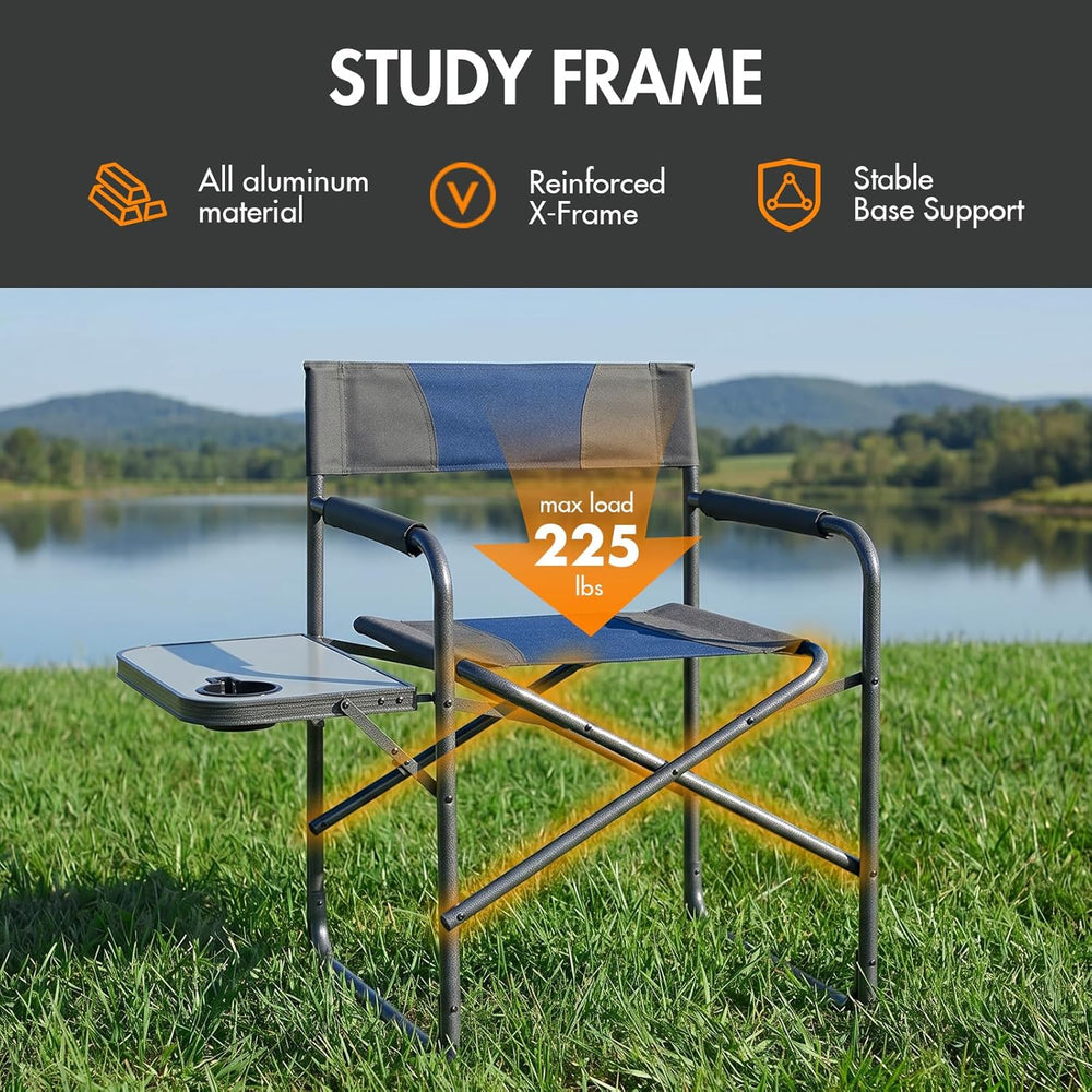 Portal Directors Chair for Adults with Side Table, Folding Camping Chairs Hea...
