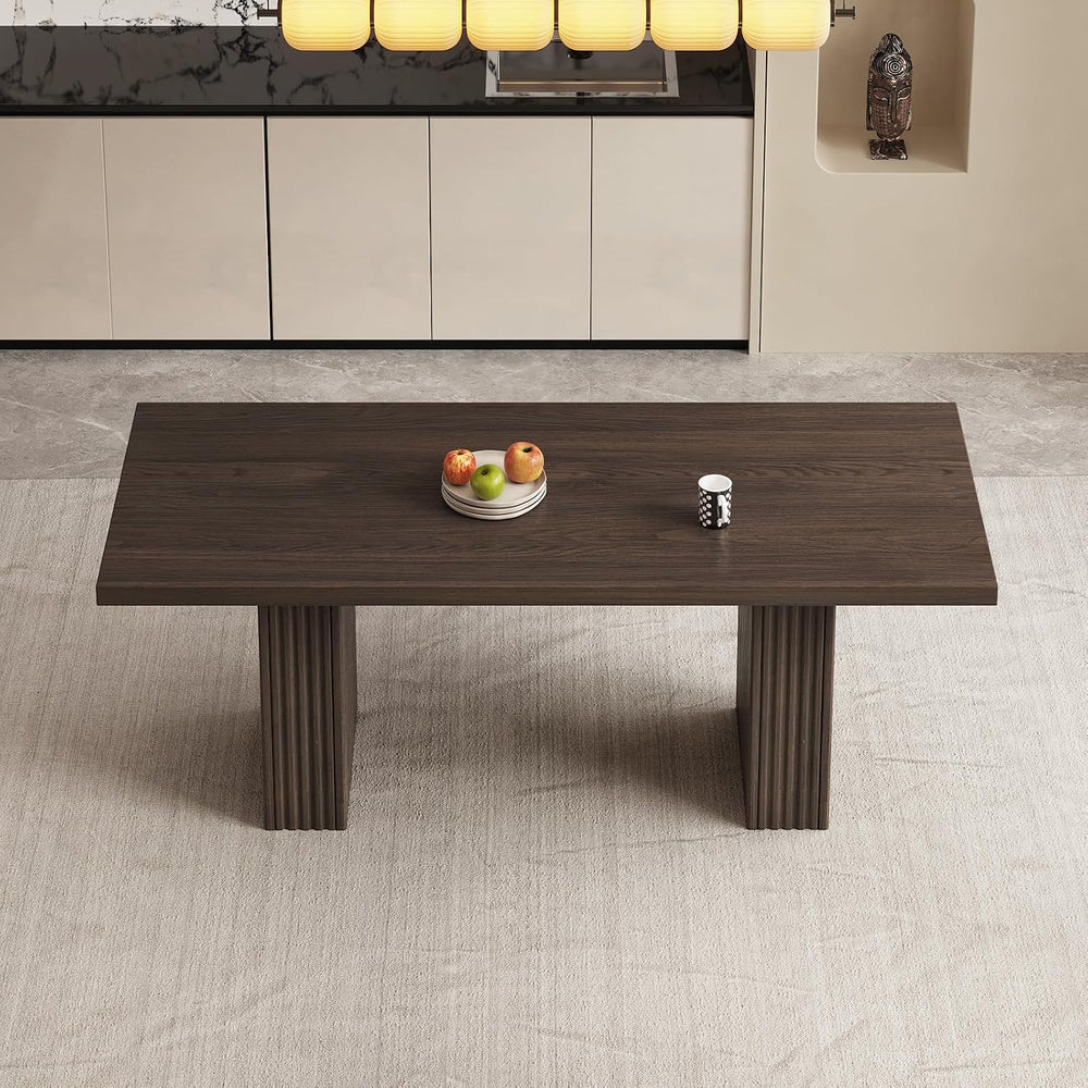 Rectangular Dining Table Set with 8 Chairs, Oak Farmhouse | Modern Kitchen Di...