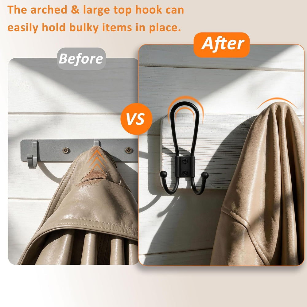 SKOLOO Coat Rack Wall Mount, Solid Wood Wall Mounted Coat Rack with Hooks, 30...