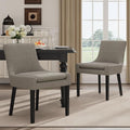 Dining Chairs Set of 2, Upholstered Corduroy Dining Room Chair with Wood Legs, Mid-Back Padded Kitchen Side Chairs for Dining Room, Camel