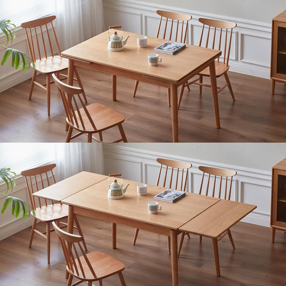 49.21’’-76.77’’ Extendable Dining Room Table for 6-10 Person, 100% Solid Wood...