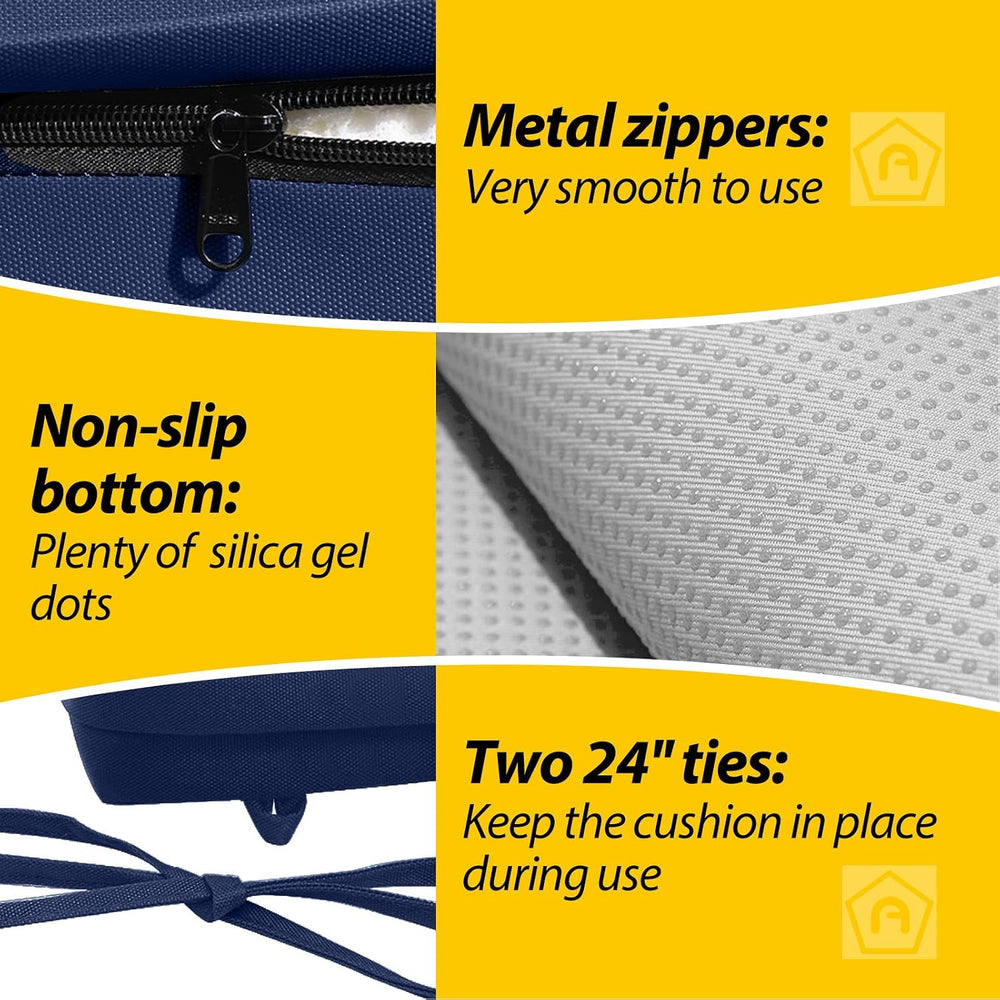 AAAAAcessories Outdoor Chair Cushions, 22 x 22 x 3 inches, Set of 2