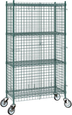 18"x36"x70" Metal Wire Green Security Heavy Duty Commercial NSF Certified Storage Unit | Mobile Wire Security Cage Kit