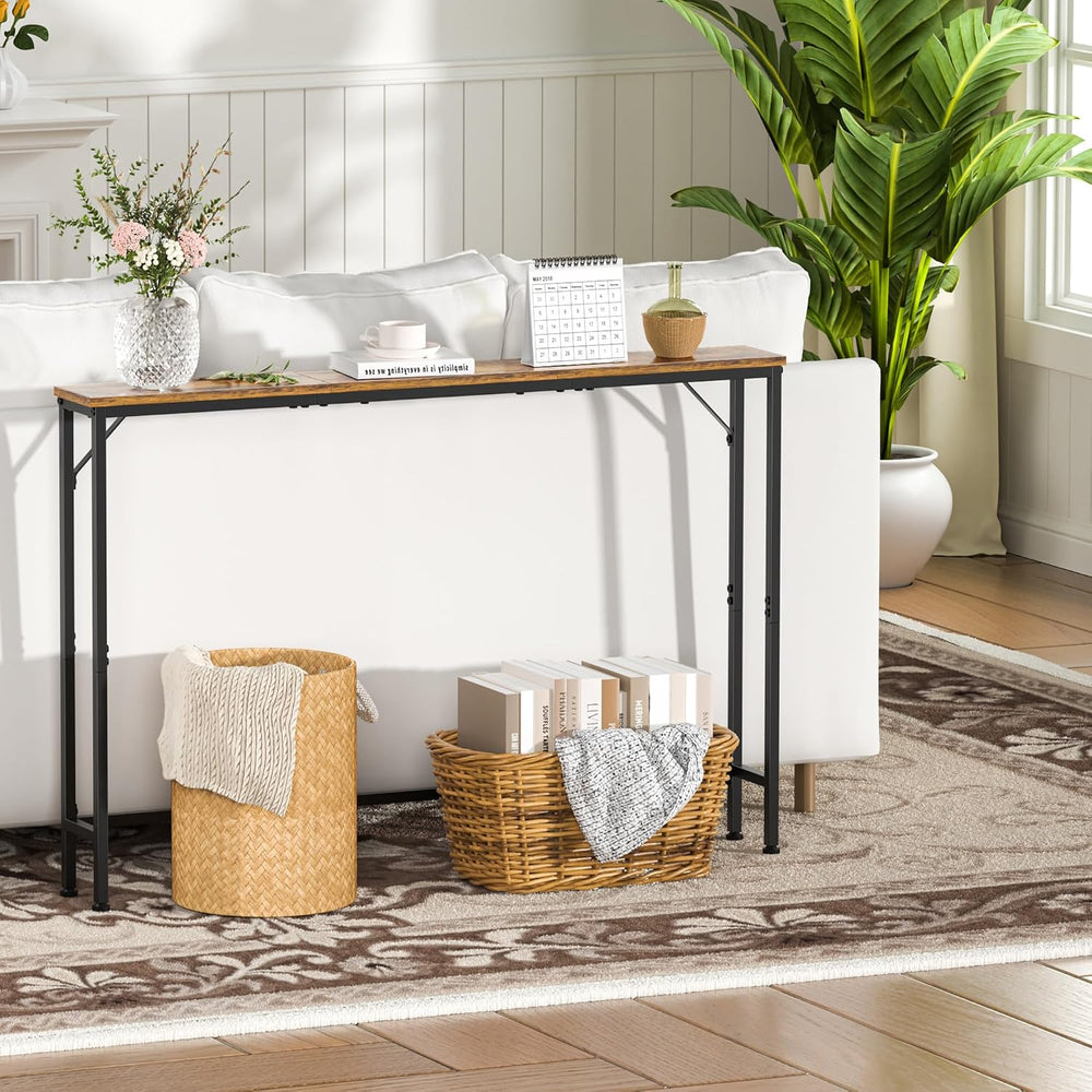 47.2" Console Table, Narrow Entryway Table, Skinny Sofa Table, Behind Co...
