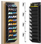PAULONE 10-Pocket Multi-Use Over the Door Organizer, Heavy Duty 95lbs Capacity with Breathable Mesh, Versatile Hanging Storage for Shoes, Toys, Office Supplies-Classic (Black, 10-Shelf,)