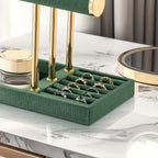 3 Tier Bracelet Holder Display - Detachable T Bar Dark Green Velvet Bracelet Holder, Jewelry Holder Organizer for Bracelet, Necklace, Watches, Rings
