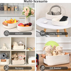 Storage Baskets for Organizing, Small Woven Basket Set of 6-4 Shelf Basket with Leather Handle and 2 Small Gift Baskets, Cotton Rope Basket for Shelves, Nursery, Dog Toy, Bathroom