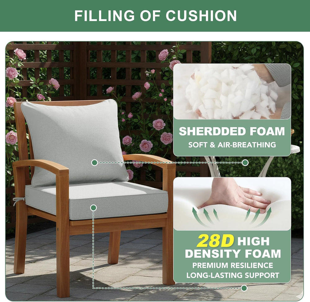 Summsun Patio Cushions for Outdoor Furniture, Faux Linen Water Resistant Back...