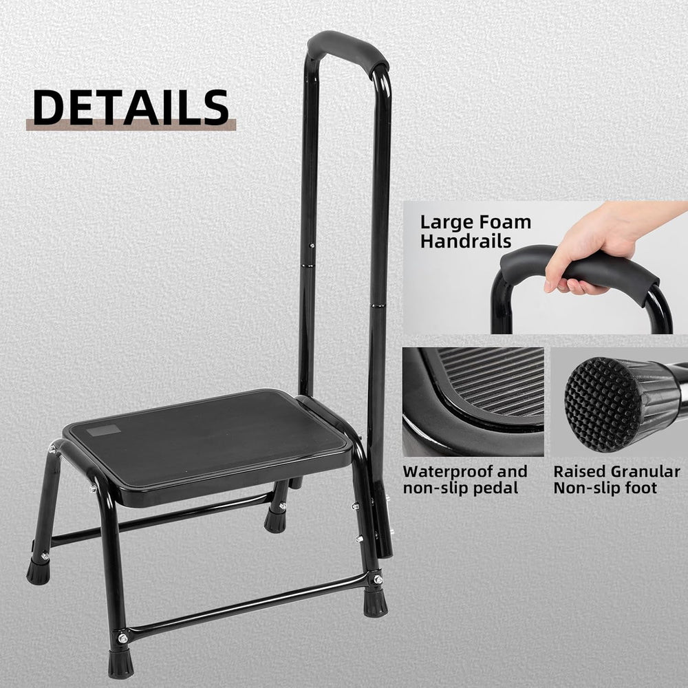 Step Stool with Handle for Adults，Seniors Heavy Duty Holds 350 lbs.Stepping S...