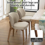 YOUNIKE Dining Chair with High Back Set of 4 Mid Century Modern Kitchen Chair Faux Leather Upholstered Armless Chair 20" Wide Padded Seat with Wooden Legs for Kitchen Dining Living Room Bedroom Khaki