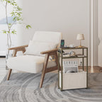 Leomonio Green Side Table with Charging Station, Slim End Tables with Linen Basket, Skinny Table for Small Spaces, Thin Bedside Table for Living Room, Bedroom