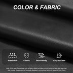 Hobestluk Giant Bean Bag Chair Lazy Floor Sofa, Memory Foam Fireside Sofa for Adults, Big Beanbag Faux Leather Armless Chair for Living Room Bedroom Dorm Office (Black, Single)