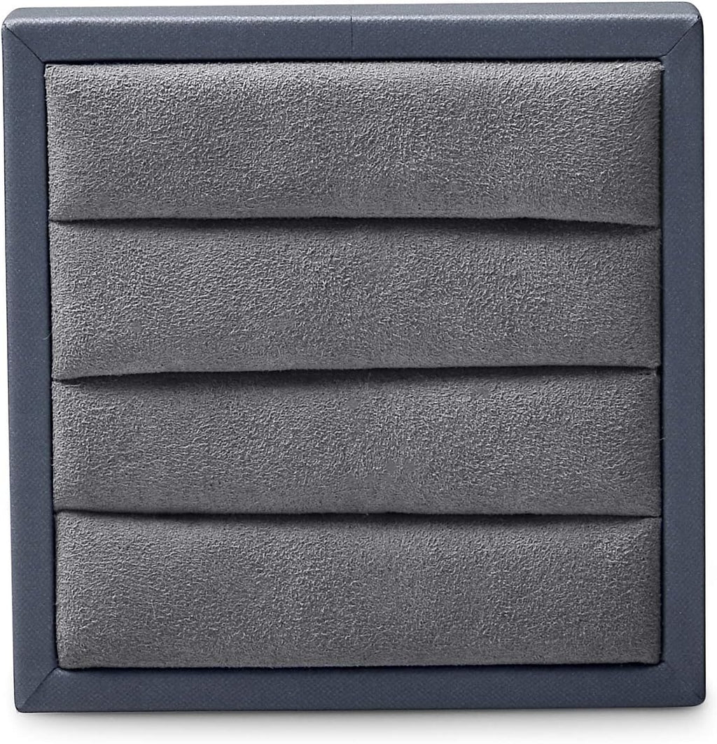Oirlv Premium Leather Ring Display Stand Small Ring Tray Showcase Jewelry Display Home Organizer(Grey)