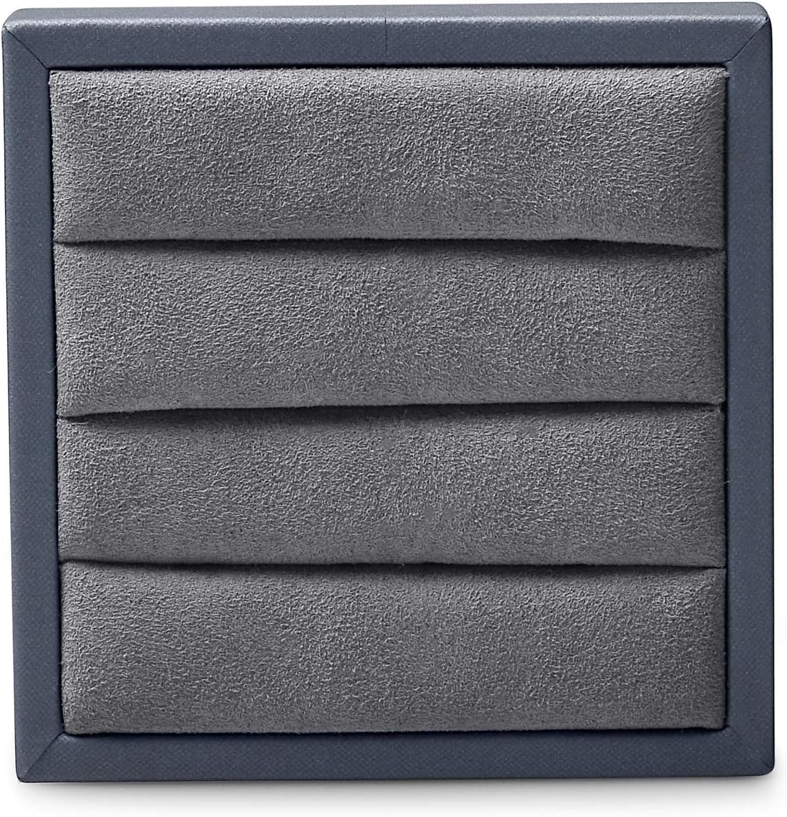 Oirlv Premium Leather Ring Display Stand Small Ring Tray Showcase Jewelry Display Home Organizer(Grey)