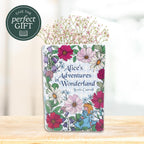 Steel Mill & Co. Ceramic Book-Shaped Vase, Alice's Adventures in Wonderland | Original Large Decorative Vases for Home Decor, Cute Whimsical Classic Bookshelf Decor, Unique Vase for Book Lovers