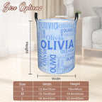 Custom Name Laundry Hamper, Personalized Laundry Basket with Name for Boys Girls Kids Men Women, Customized Name Dirty Clothes Basket Gifts for Clothes Toy Bathroom Bedroom Laundry Room Dorm