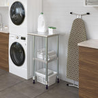 AmGood 20" x 20" Stainless Steel Work Table with Casters | Heavy Duty Metal Utility Table On Wheels | Kitchen Island Cart
