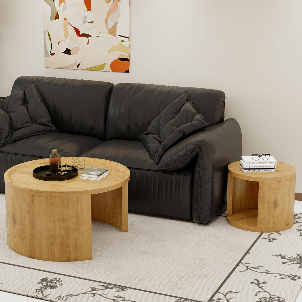 32" Anti-Slip Nesting Tables, Nesting Side Tables with Smooth Wood top, ...