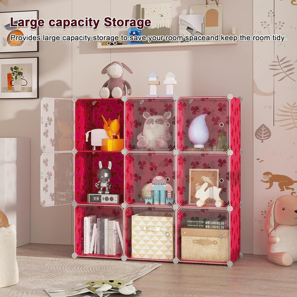 C&AHOME Cube Storage Organizer with Doors, 10-Cube Shelves, DIY Plastic M...
