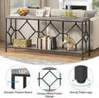 Tribesigns 71 Inch Extra Long Sofa Table, Narrow Long Sofa Console Tables Behind Couch Table with Open Storage Shelf